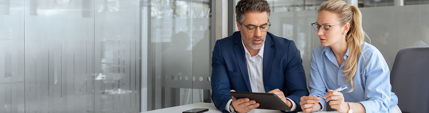 Man and woman talking