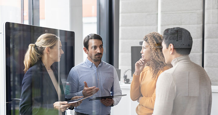 Team talking to each other