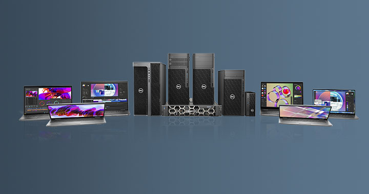 Various Dell computers and servers for professional use in a modern IT environment
