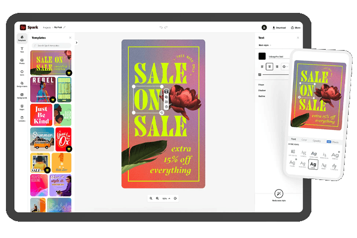 Adobe Spark pad creation