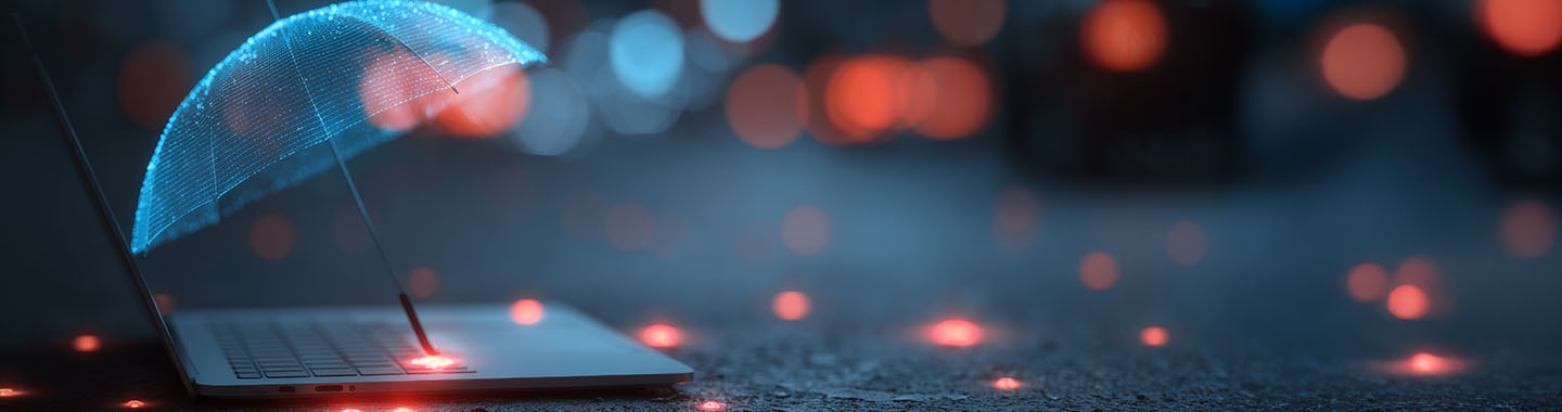 Umbrella protecting Notebook