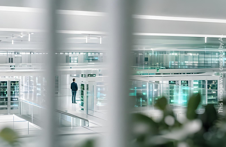 A big white server room