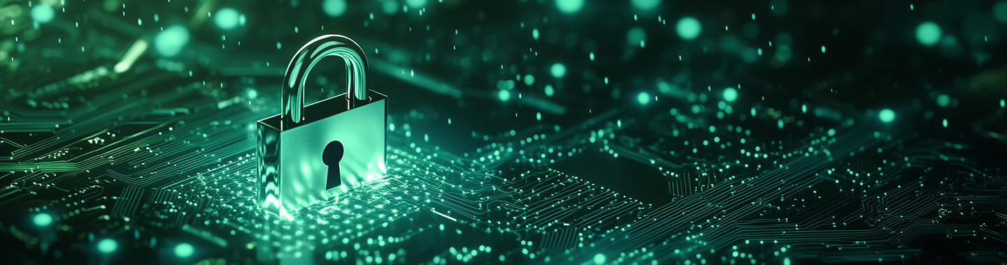 Grünes Cyber-Sicherheitsschloss