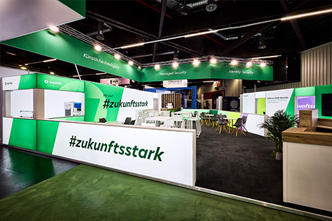 Ein Bild davon, wie der Bechtle it-sa Messestand 2025 aussah.