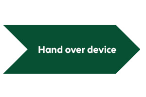 Hand over device