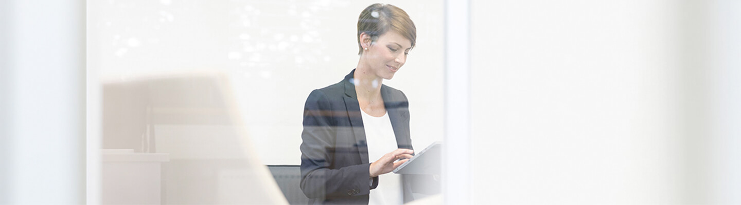 Woman working with tablet